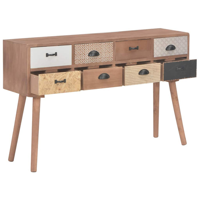 Masă consolă cu 8 sertare, 120x30x76 cm, lemn masiv pin WALTI