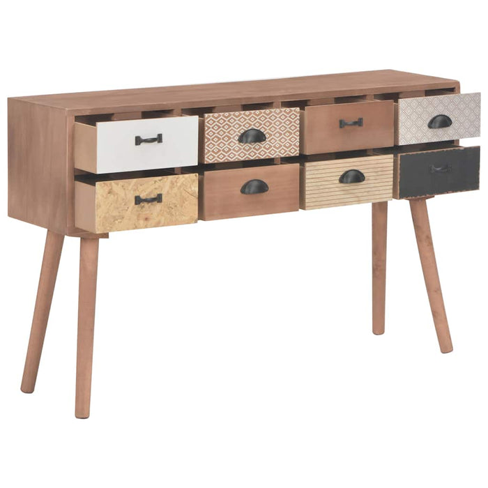 Masă consolă cu 8 sertare, 120x30x76 cm, lemn masiv pin WALTI