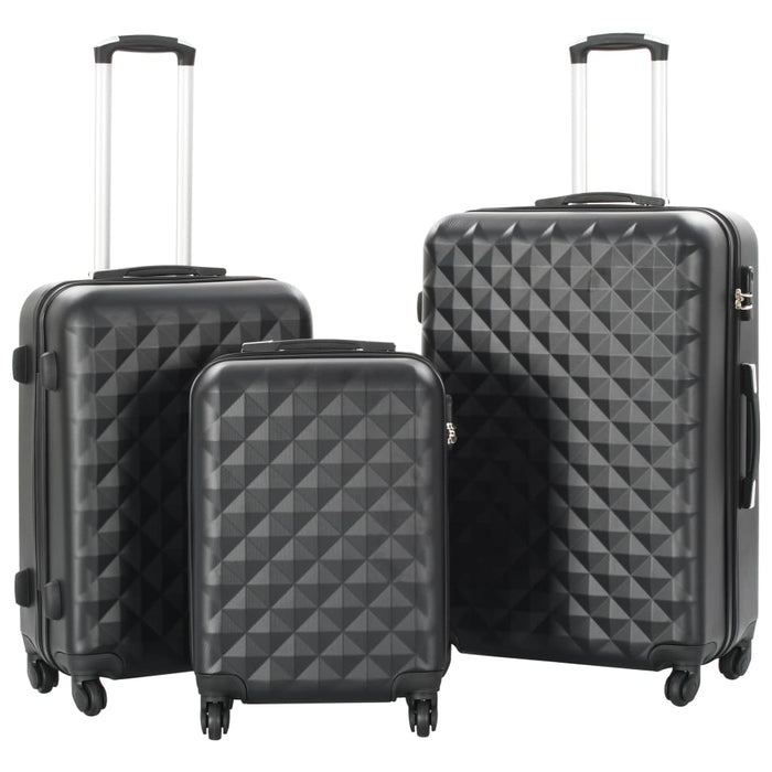 Set valiză carcasă rigidă, 3 buc., negru, ABS - WALTI WALTI