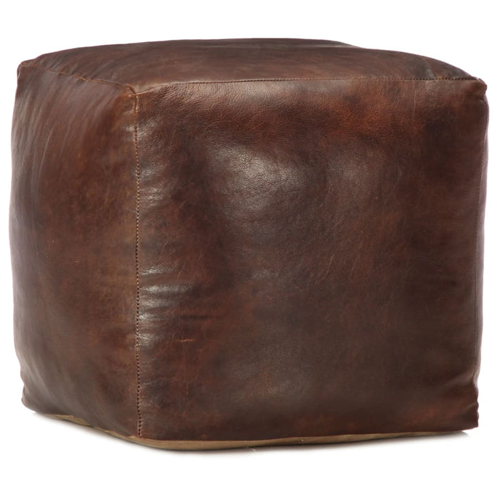 Taburet maro închis 40x40x40 cm piele naturală de capră - WALTI WALTI