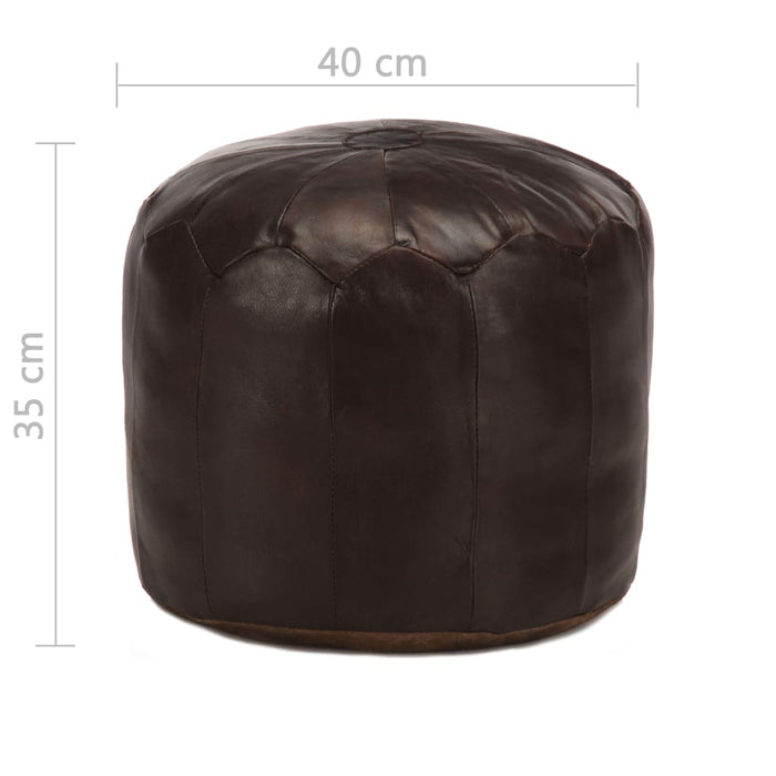 Fotoliu puf, maro închis, 40 x 35 cm, piele naturală de capră - WALTI WALTI