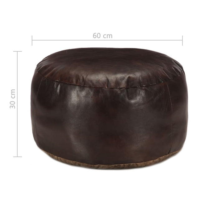 Fotoliu puf, maro închis, 60 x 30 cm, piele naturală de capră - WALTI WALTI