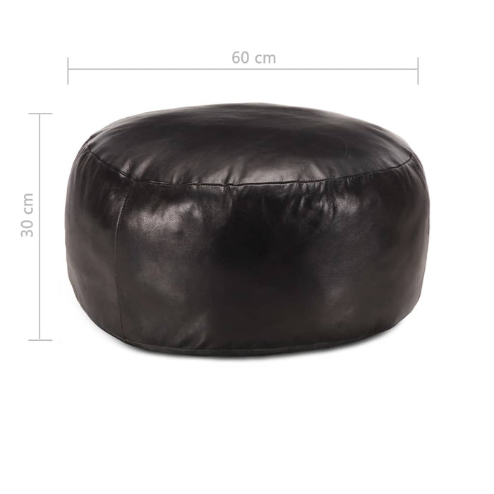 Fotoliu puf, negru, 60 x 30 cm, piele naturală de capră - WALTI WALTI