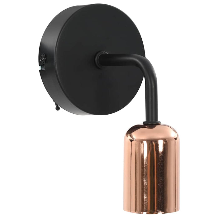 Lămpi de perete bec filament, 2 buc., negru și arămiu, 2 W, E27 WALTI