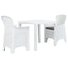 Set mobilier bistro, 3 piese, alb, plastic, aspect ratan - WALTI WALTI
