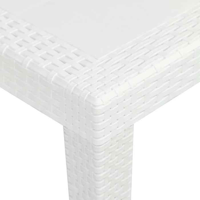 Set mobilier bistro, 3 piese, alb, plastic, aspect ratan - WALTI WALTI
