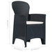Set mobilier bistro, 3 piese, antracit, plastic, aspect ratan - WALTI WALTI