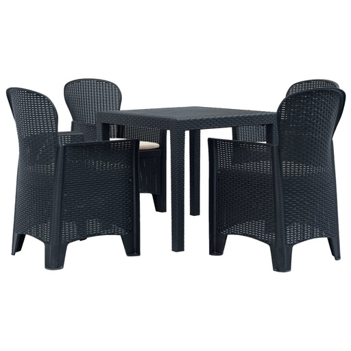 Set mobilier exterior, 5 piese, antracit, plastic, aspect ratan - WALTI WALTI