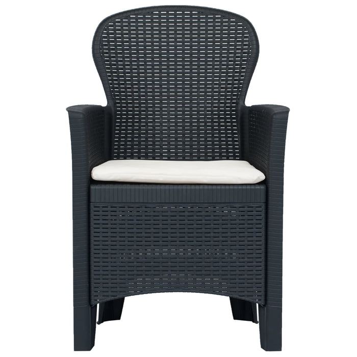 Set mobilier exterior, 5 piese, antracit, plastic, aspect ratan - WALTI WALTI