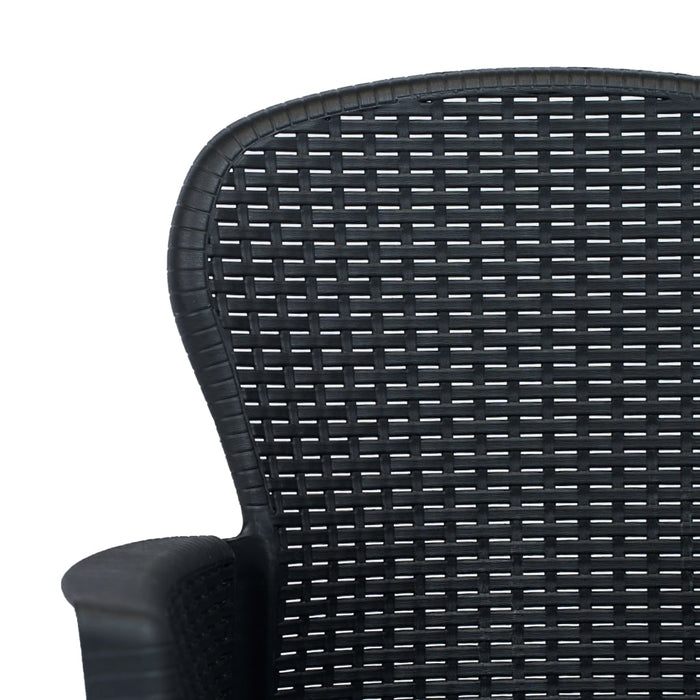 Set mobilier exterior, 5 piese, antracit, plastic, aspect ratan - WALTI WALTI