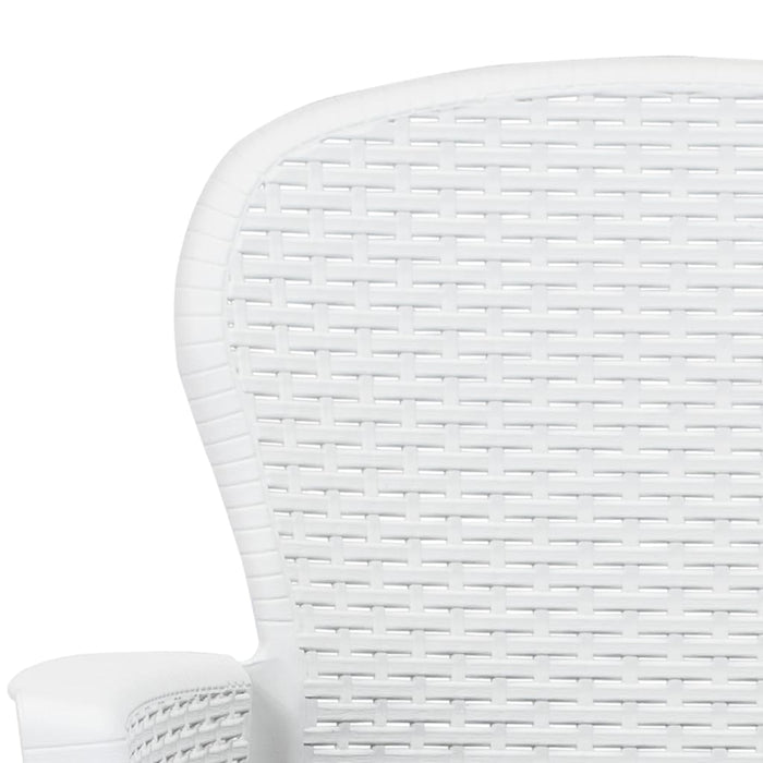 Set mobilier de exterior, 7 piese, alb, plastic, aspect ratan WALTI