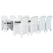 Set mobilier de exterior, 9 piese, alb, plastic, aspect ratan - WALTI WALTI