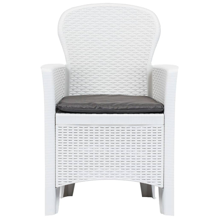 Set mobilier de exterior, 9 piese, alb, plastic, aspect ratan - WALTI WALTI