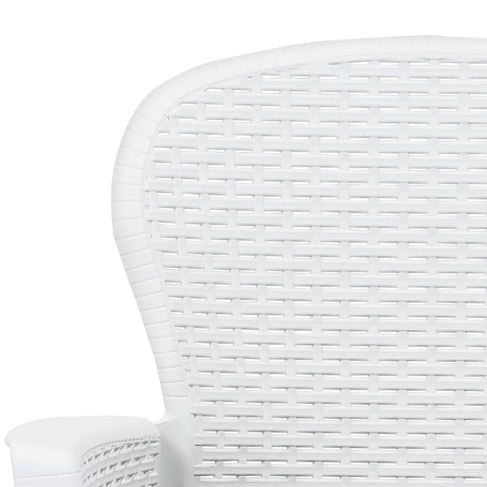 Set mobilier de exterior, 9 piese, alb, plastic, aspect ratan - WALTI WALTI