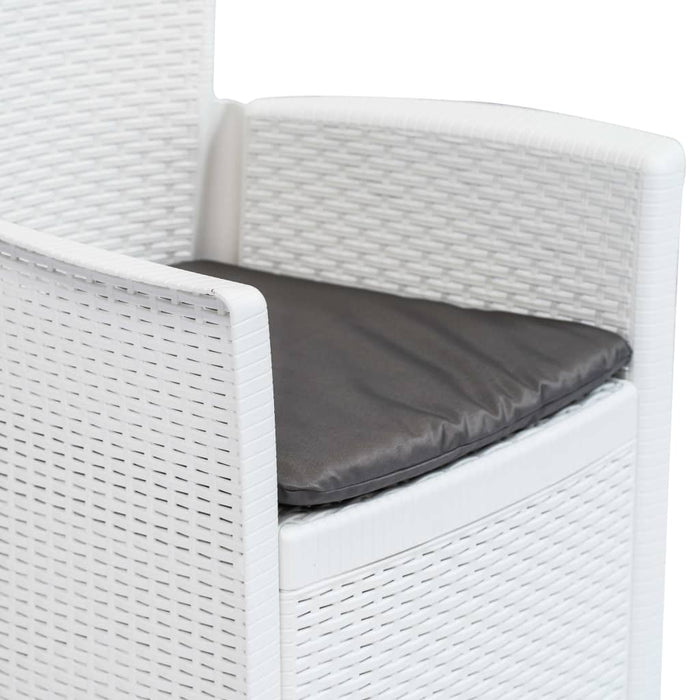 Set mobilier de exterior, 9 piese, alb, plastic, aspect ratan - WALTI WALTI
