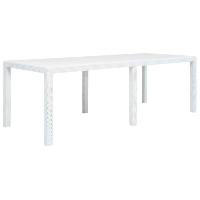 Set mobilier de exterior, 9 piese, alb, plastic, aspect ratan - WALTI WALTI