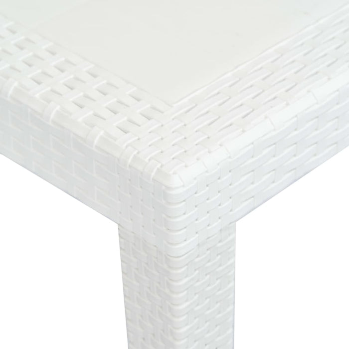 Set mobilier de exterior, 9 piese, alb, plastic, aspect ratan - WALTI WALTI