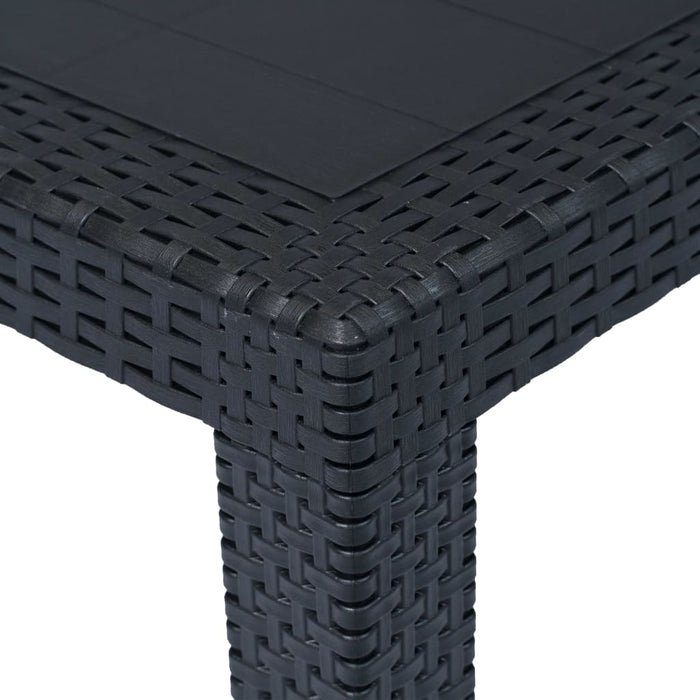 Set mobilier exterior, 9 piese, antracit, plastic, aspect ratan WALTI