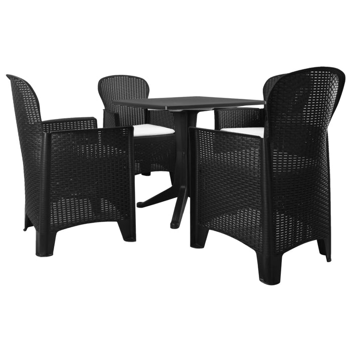 Set mobilier de exterior, 5 piese, antracit, plastic ratan WALTI