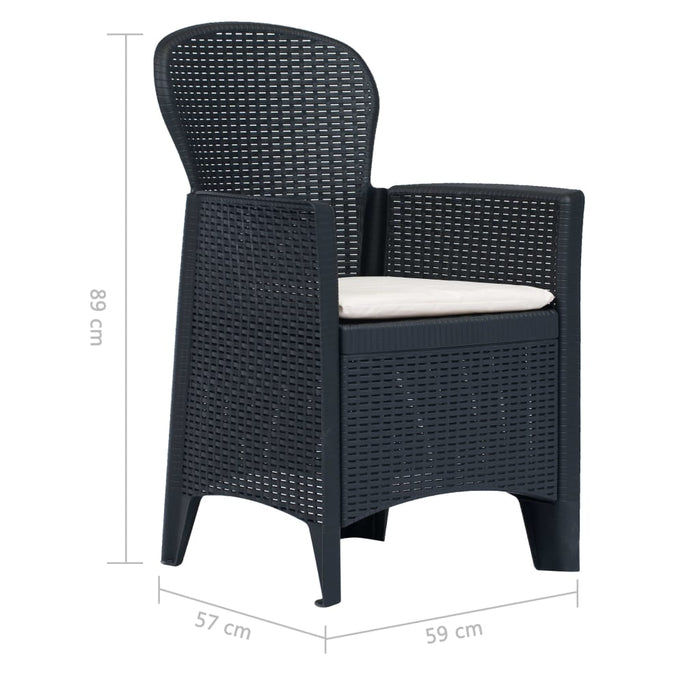 Set mobilier de exterior, 5 piese, antracit, plastic ratan WALTI