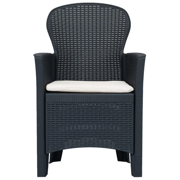 Set mobilier de exterior, 5 piese, antracit, plastic ratan WALTI