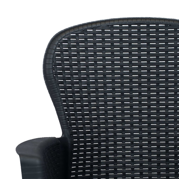 Set mobilier de exterior, 5 piese, antracit, plastic ratan WALTI