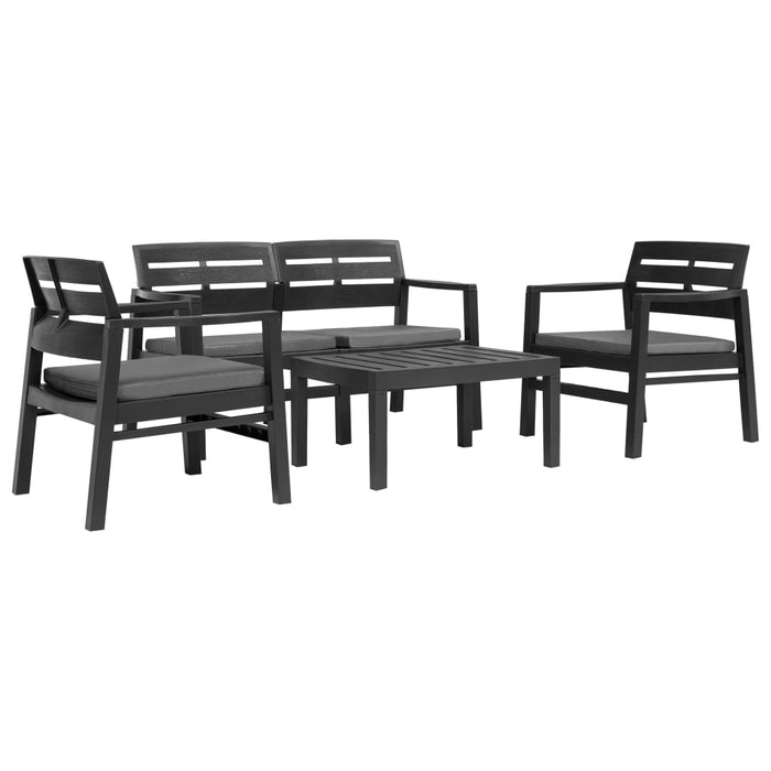 Set mobilier de exterior, 4 piese, antracit, plastic - WALTI WALTI