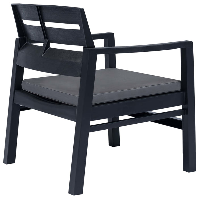 Set mobilier de exterior, 4 piese, antracit, plastic - WALTI WALTI