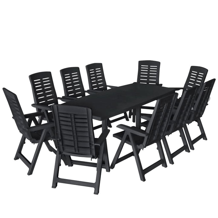 Set mobilier de exterior, 11 piese, antracit, plastic - WALTI WALTI