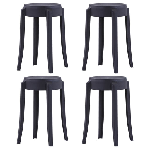 Scaune stivuibile 4 buc., negru, plastic - WALTI WALTI