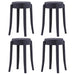 Scaune stivuibile 4 buc., negru, plastic - WALTI WALTI