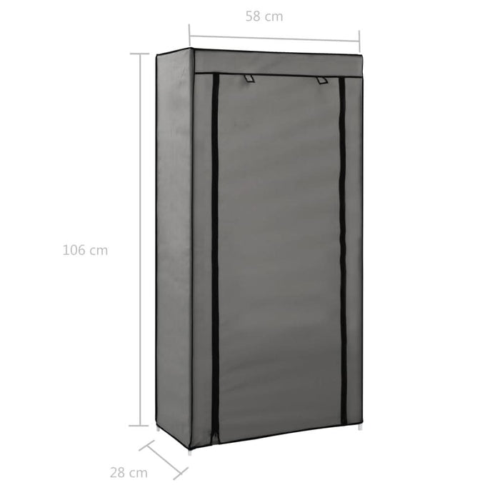 Pantofar cu husă, gri, 58x28x106 cm, material textil - WALTI WALTI