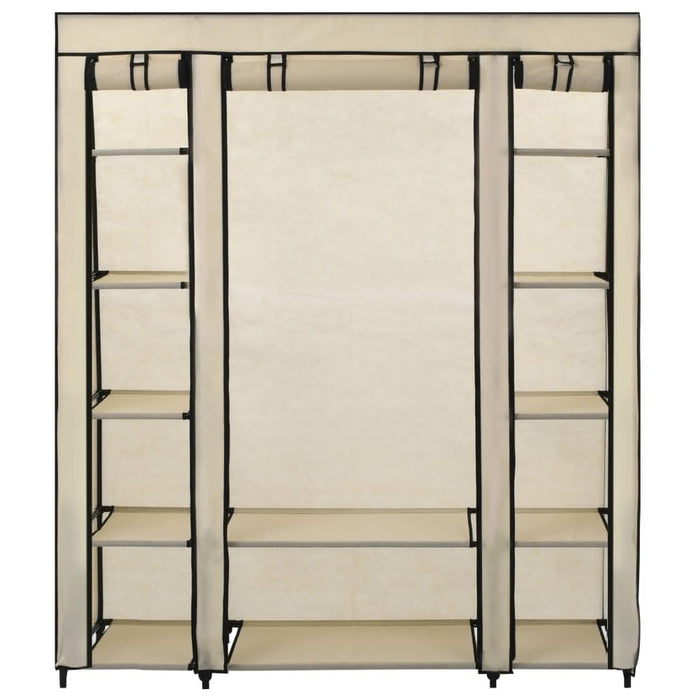 Șifonier cu bare și compartimente, crem, 150x45x176 cm, textil - WALTI WALTI