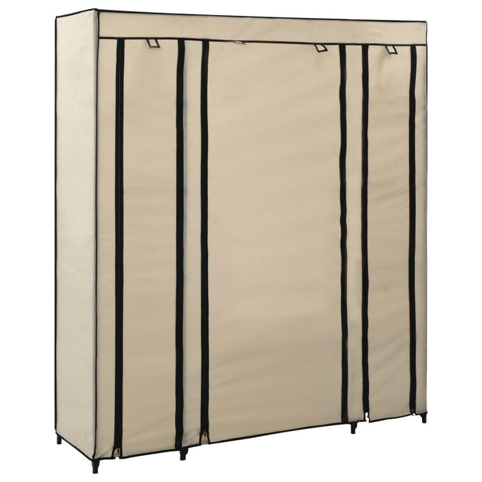 Șifonier cu bare și compartimente, crem, 150x45x176 cm, textil - WALTI WALTI