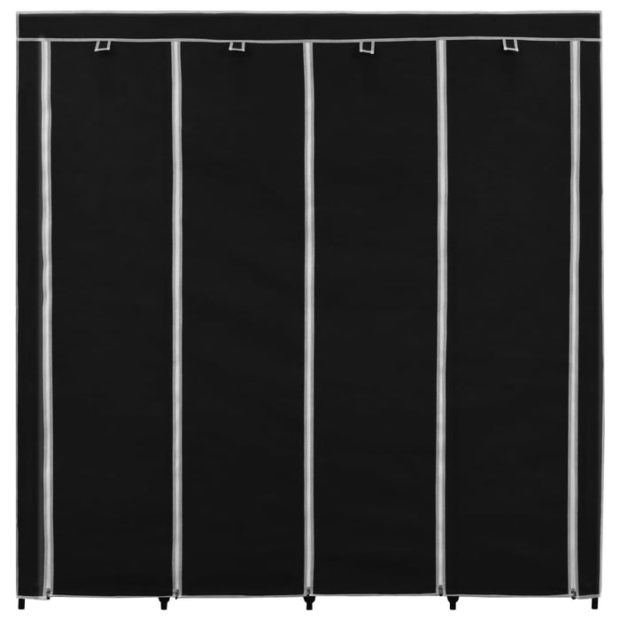 Șifonier cu 4 compartimente, negru, 175 x 45 x 170 cm - WALTI WALTI