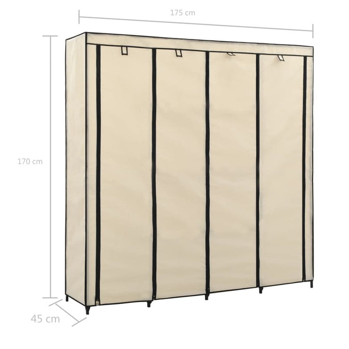 Șifonier cu 4 compartimente, crem, 175 x 45 x 170 cm - WALTI WALTI