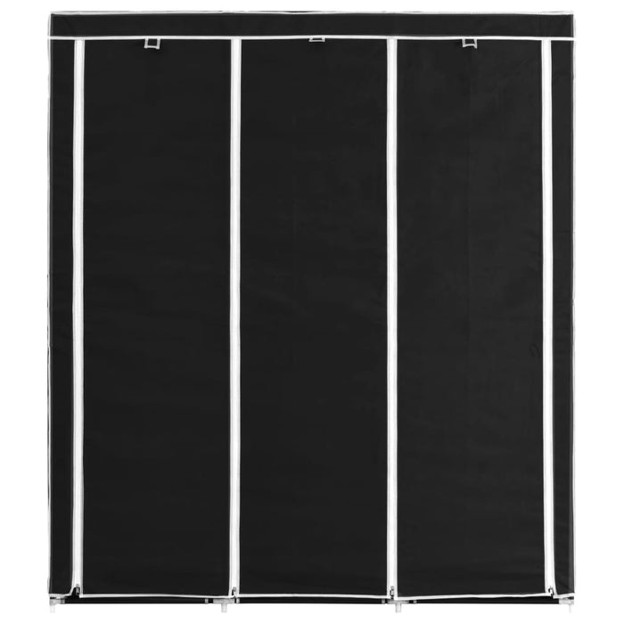 Dulap cu bare și compartimente, negru, 150x45x175 cm - WALTI WALTI