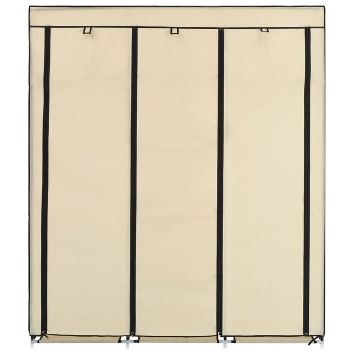 Șifonier cu compartimente și bare, crem, 150x45x175 cm, textil - WALTI WALTI