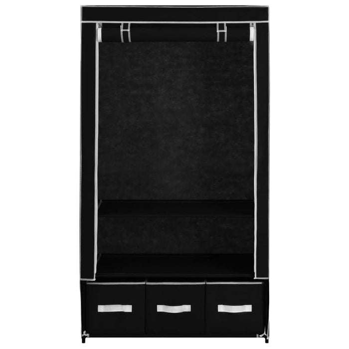 Șifonier, negru, 87 x 49 x 159 cm, material textil - WALTI WALTI