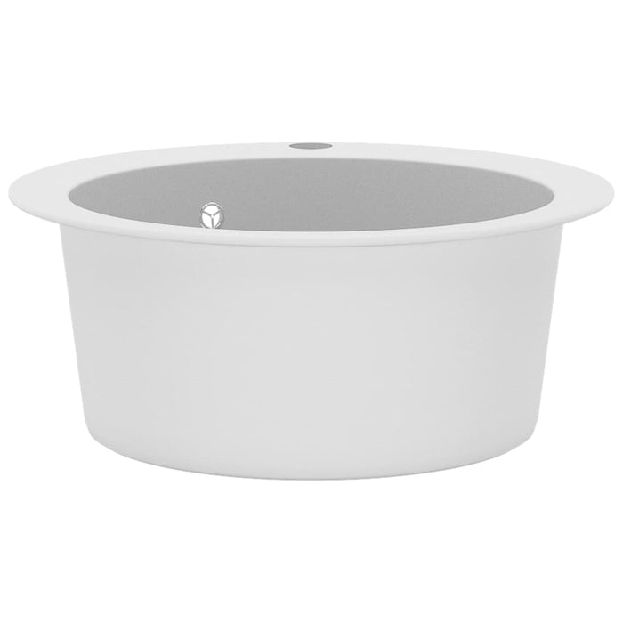 Chiuvetă de bucătărie din granit, alb, un bazin, rotund - WALTI WALTI