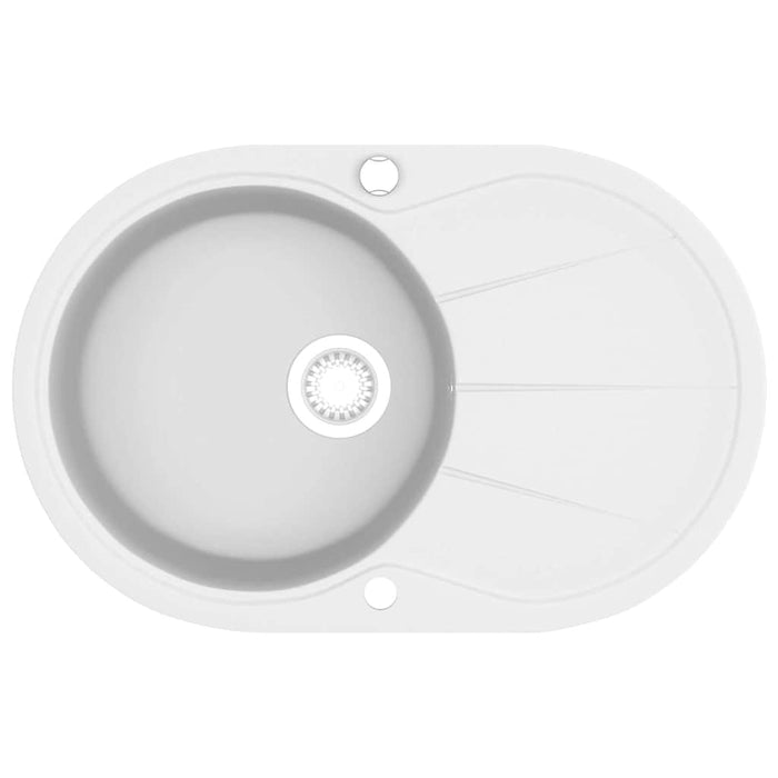 Chiuvetă de bucătărie din granit, alb, un bazin, oval - WALTI WALTI