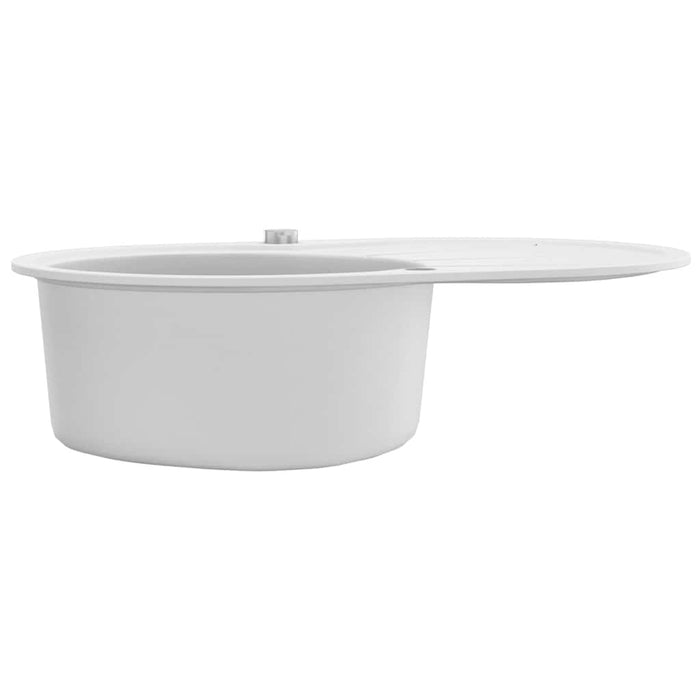 Chiuvetă de bucătărie din granit, alb, un bazin, oval - WALTI WALTI