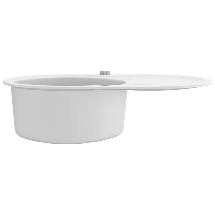 Chiuvetă de bucătărie din granit, alb, un bazin, oval - WALTI WALTI
