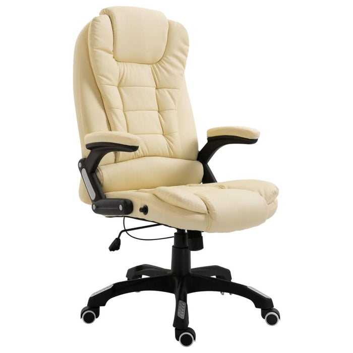 Scaun de birou, crem, piele ecologică - WALTI WALTI