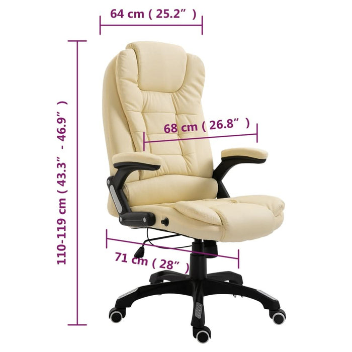 Scaun de birou, crem, piele ecologică - WALTI WALTI