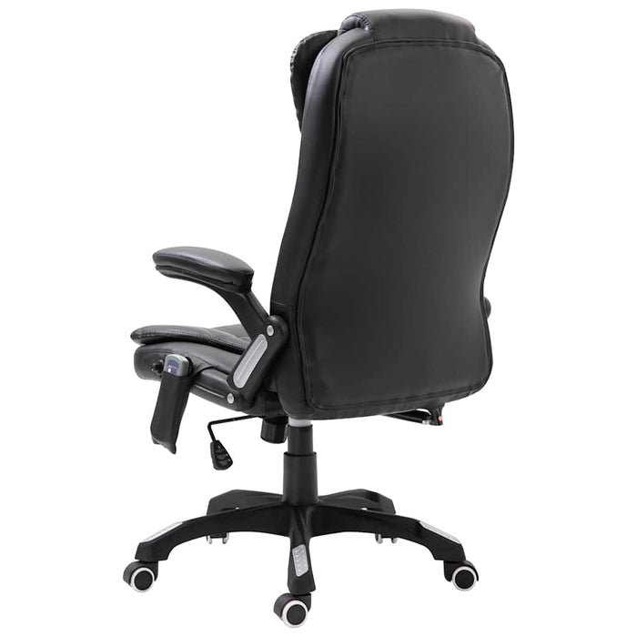 Scaun de birou cu masaj, negru, piele ecologică WALTI