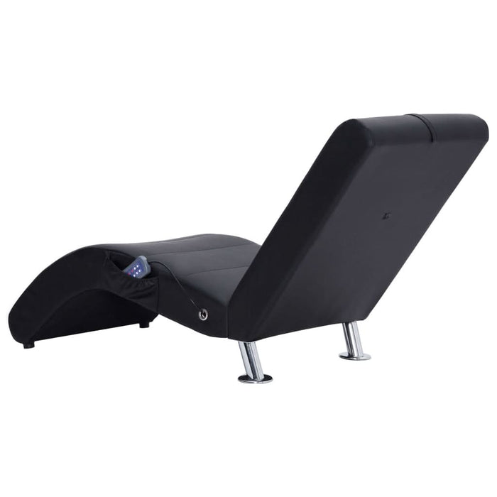 Șezlong de masaj cu pernă, negru, piele artificială - WALTI WALTI