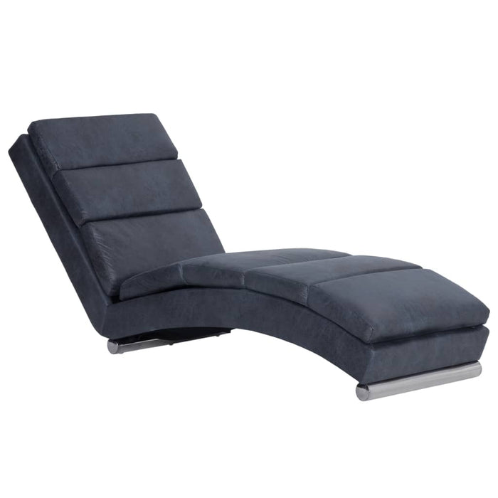 Șezlong, gri, piele întoarsă artificială - WALTI WALTI