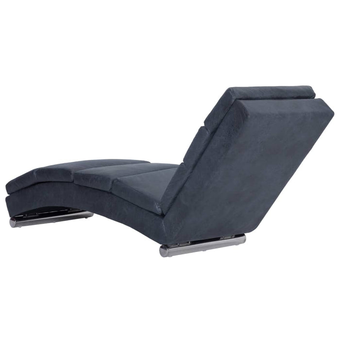 Șezlong, gri, piele întoarsă artificială - WALTI WALTI
