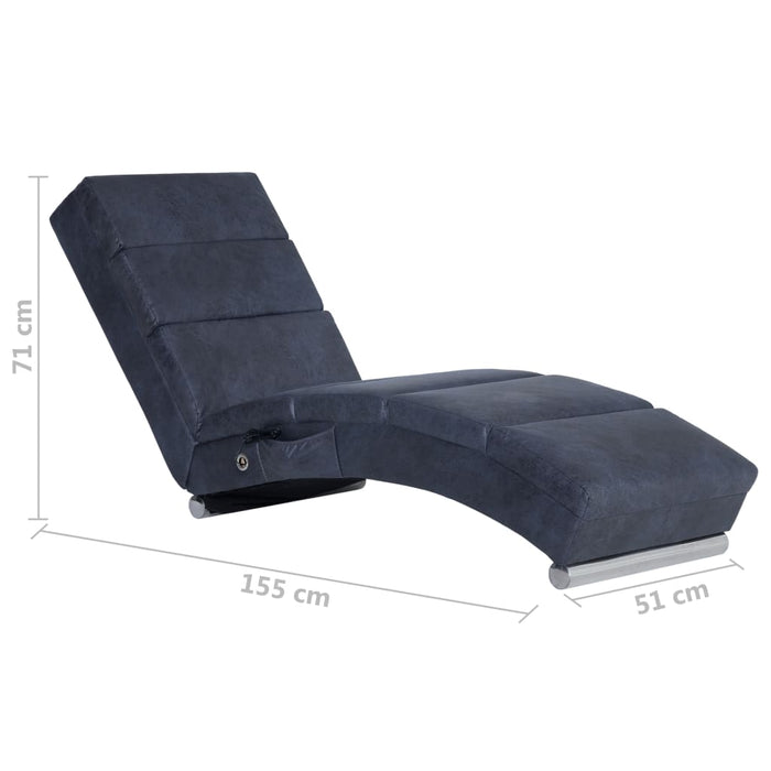 Șezlong de masaj, gri, imitație piele de căprioară - WALTI WALTI